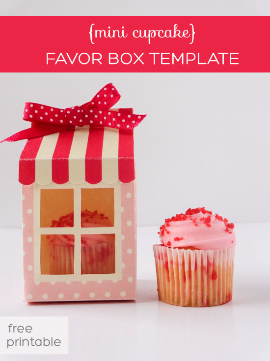 Mini Cupcake Box Free Printable