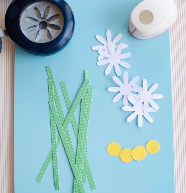 supplies for making paper daisy chain